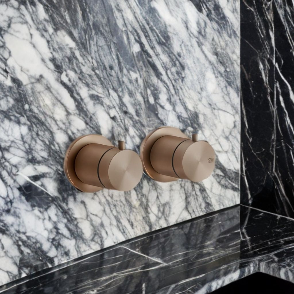 Термостат Gessi 316, встраиваемый, на 2 выхода, цвет Copper Brushed PVD