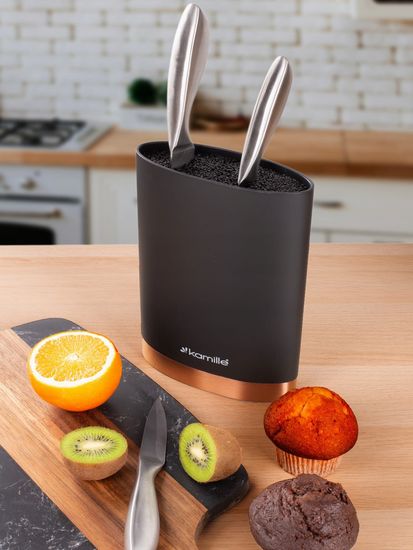 Подставка для ножей 22 см. овальная Kamille KM 7627 Медь