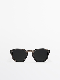 Massimo Dutti Круглые солнцезащитные очки, серый