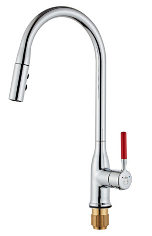 15018-K Смес. од. для кухни выс. с ВЫД. лейкой (руч.крас.) ViEiR (10/1шт)