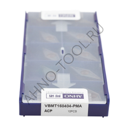 Пластина твердосплавная ISO VBMT160404-PMA ACP20E AHNO по стали, получистовая