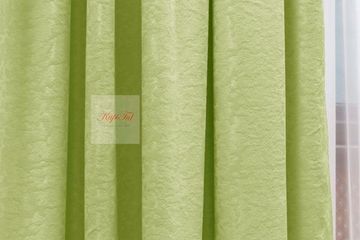 Длинные шторы. Луи (салатовый). Шторы из стриженного бархата