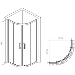 Душевой уголок Abber 80х80 AG01080B профиль Черный стекло прозрачное