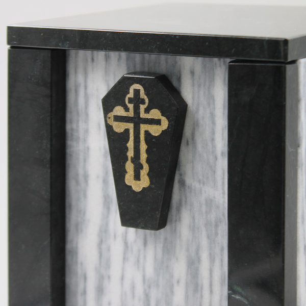 Урна для праха "Храм" серый мрамор