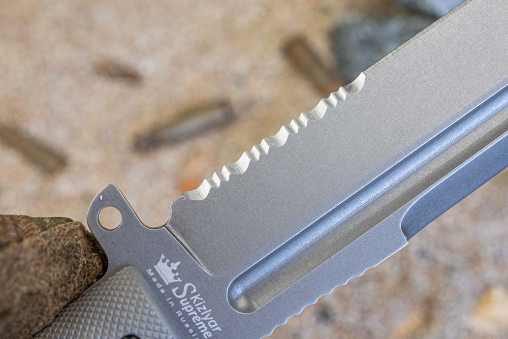 Нож выживания Survivalist Z D2 TacWash Serrated Grey