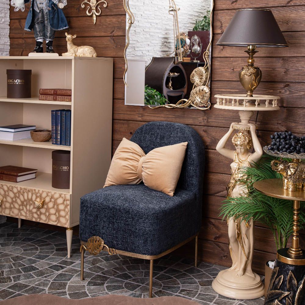 Кресло Monstera Deliciosa (Монстера) Темно-синий Амбер