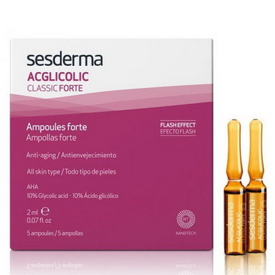 Acglicolic Classic Forte Ampoules Sesderma | Средство в ампулах форте с гликолевой кислотой