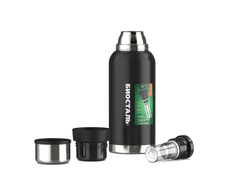 Термос Biostal Охота (1 литр), 2 чашки, с ситечком, черный