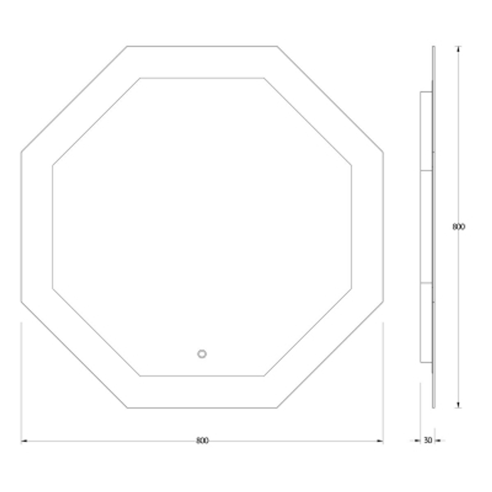 Зеркало Evoform с LED-подсветкой 25,5 W 80х80 см Сенсорный выключатель Нейтральный белый свет