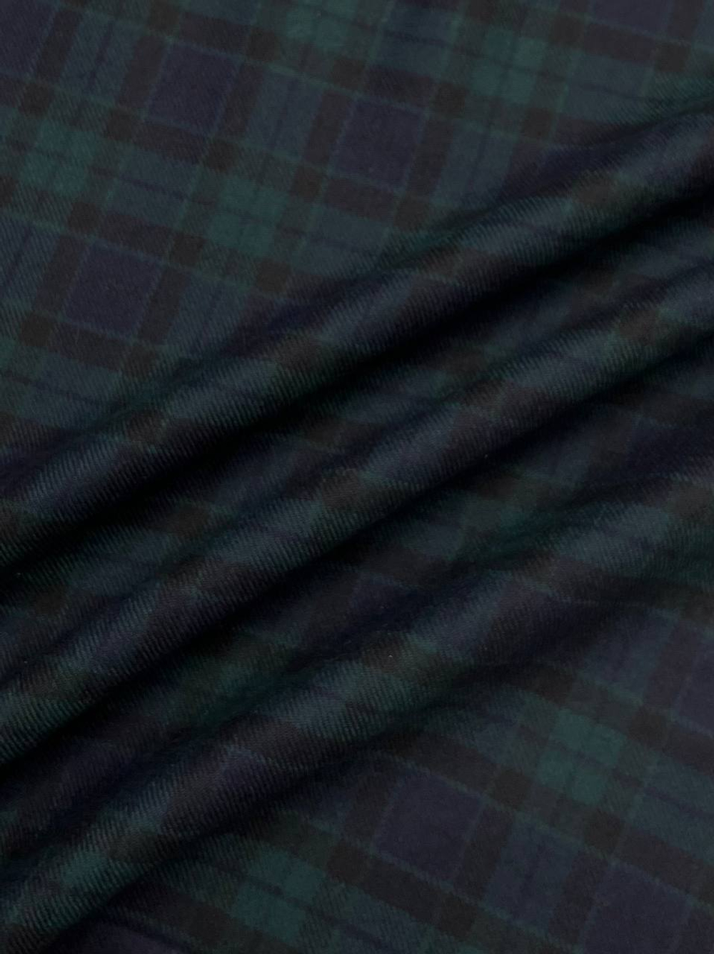 Шерсть костюмно-плательная Burberry в сине-зеленую клетку