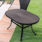 Алюминиевый овальный стол 160*90 ПОЛИВУД-4 "POLYWOOD-4" цвет каштан арт.1021