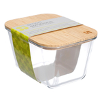 Контейнер для запекания и хранения прямоугольный eco store с крышкой из бамбука, 2,5 л