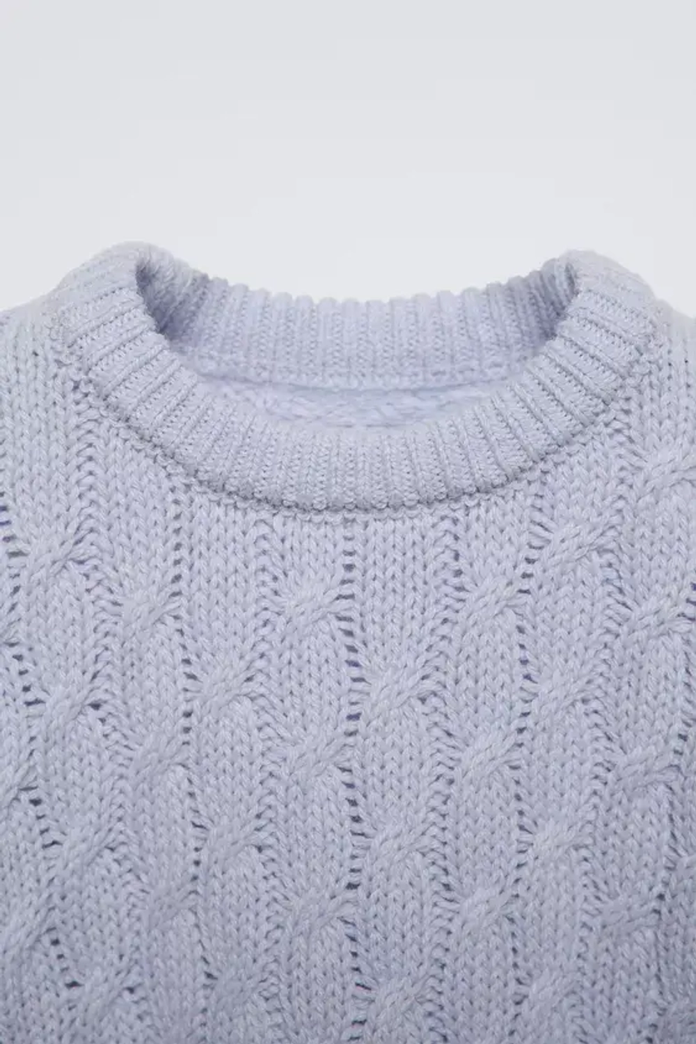 ZARA СВИТЕР С УЗОРОМ «КОСЫ», ЛАВАНДОВО-СИНИЙ