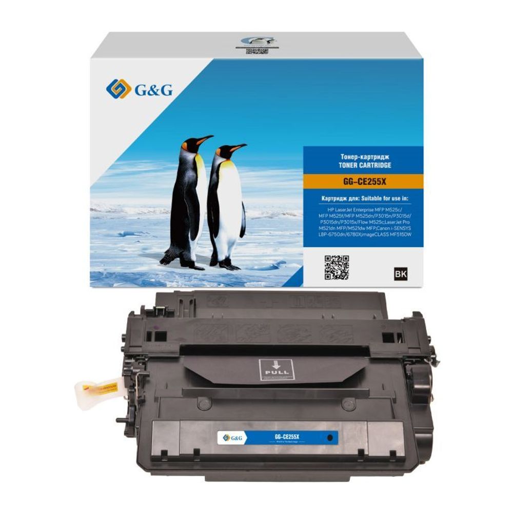 Картридж G&amp;G аналог CE255X (55X) для LJ M525/P3015/M525/ M521, Canon LBP-6750dn/6780X/MF515DW (12.5K)