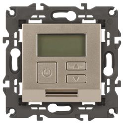 14-4111-04 ЭРА Терморегулятор универс. 230В-Imax16А, IP20, Эра Elegance, шампань | Elegance Шампань