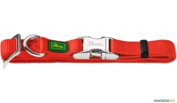 HUNTER Ошейник для собак ALU-Strong M (40-55 см) нейлон с металлической застежкой красный