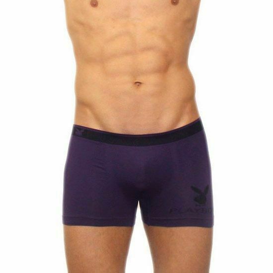 Мужские трусы боксеры бесшовные фиолетовые PLAYBOY