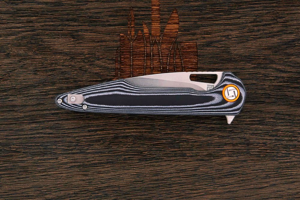 Нож складной Artisan Archaeo, клинок 98мм, сталь D2, рукоять G10 зебра