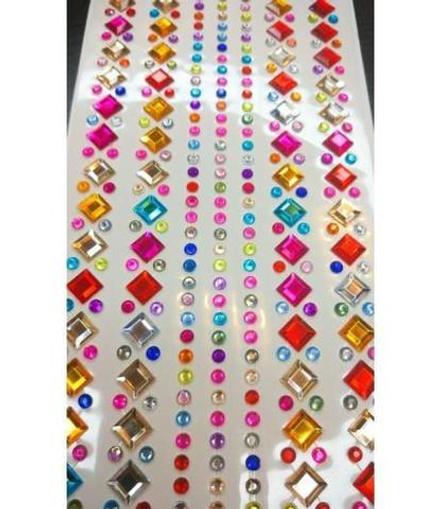 Стразы самоклеющиеся квадратики разноцветные