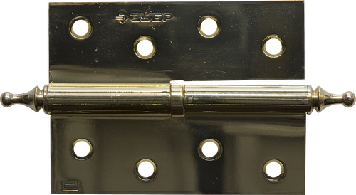 37605-100-1R Петля дверная разъемная, 1 подшипник, цвет латунь (PB), правая, с крепежом, 100х75х2,5мм, 2 шт