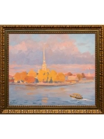 Картина маслом Солнце на заячьем острова Ильин