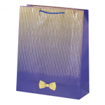 Пакет подарочный бумажный Alingar, (XL) 31х40х12 см, вертикальный, "Для него", матов. ламинация, глиттер, ассорти