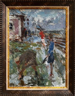 Парамонов А. А. (1929–1994). После дождя (эскиз). Холст, масло. СССР, 1970 г.