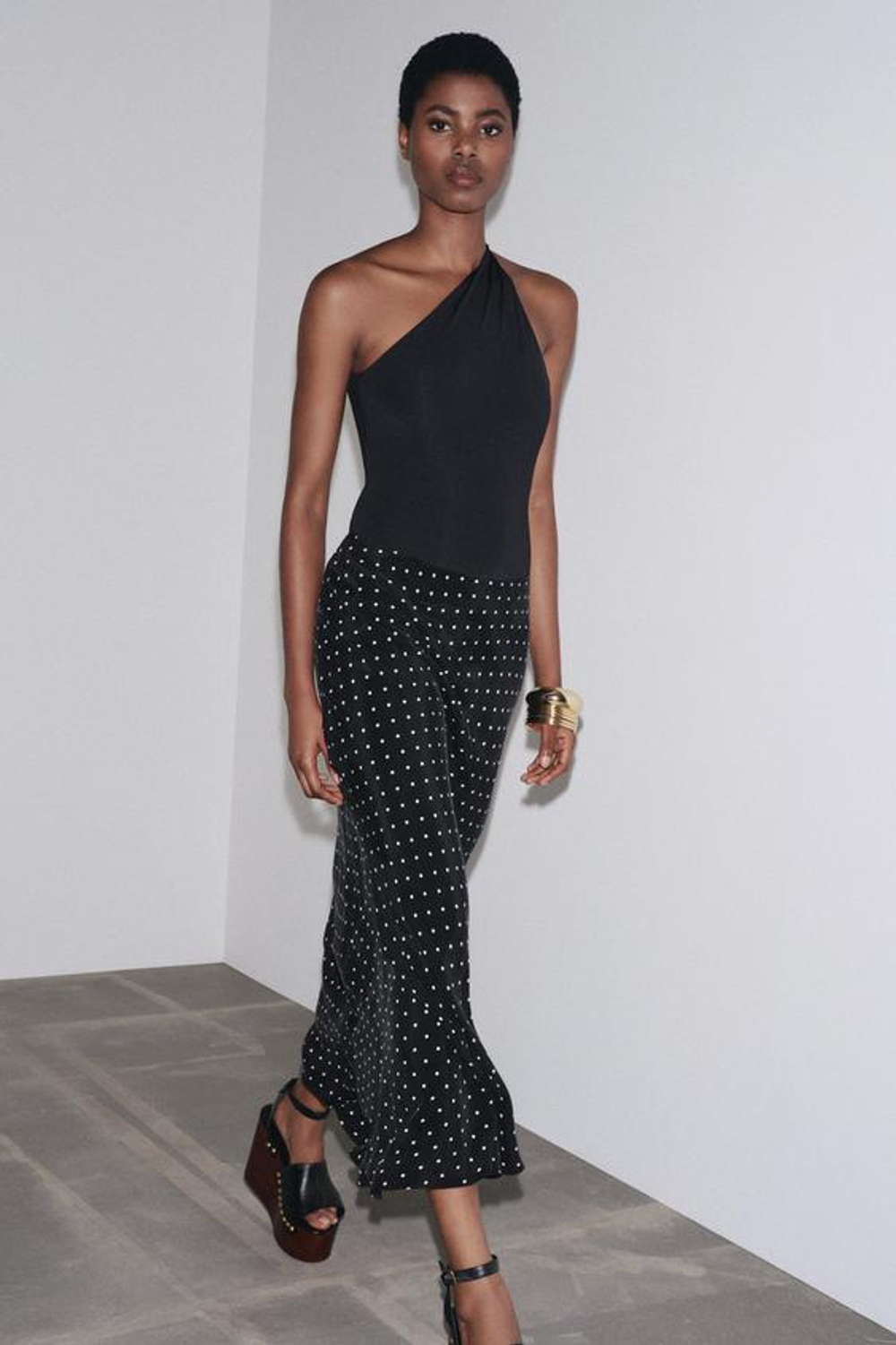 ZARA ДЛИННАЯ ЮБКА — ZW COLLECTION, ЧЕРНЫЙ/БЕЛЫЙ