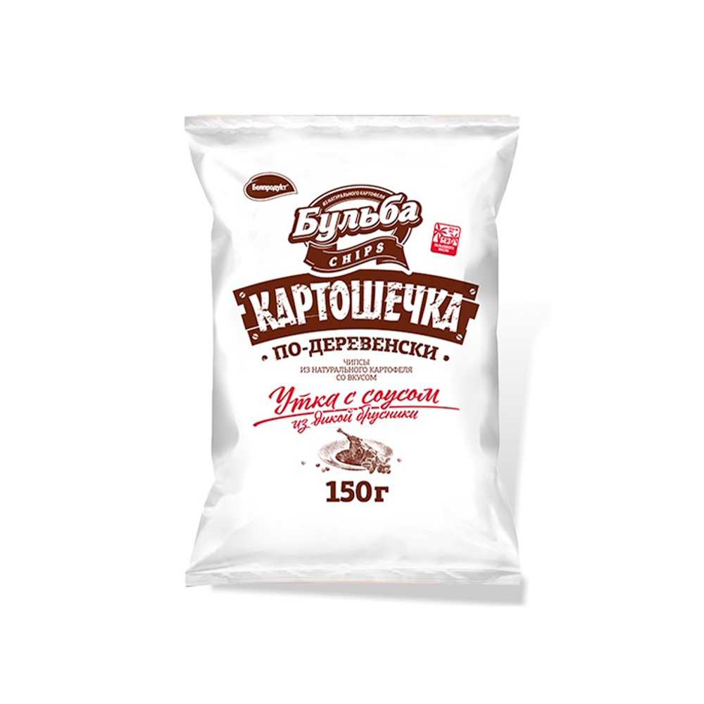 Чипсы "Картошечка по-деревенски" Утка с соусом из дикой брусники 150 г, "Бульба", Беларусь
