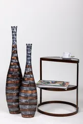 Ваза высокая металлическая Stripes, 82 см