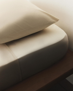 Zara Home - Простыня с ситцевой резинкой, высота 30 см (вес 200 нитей), бежевый, 200х200х30 см