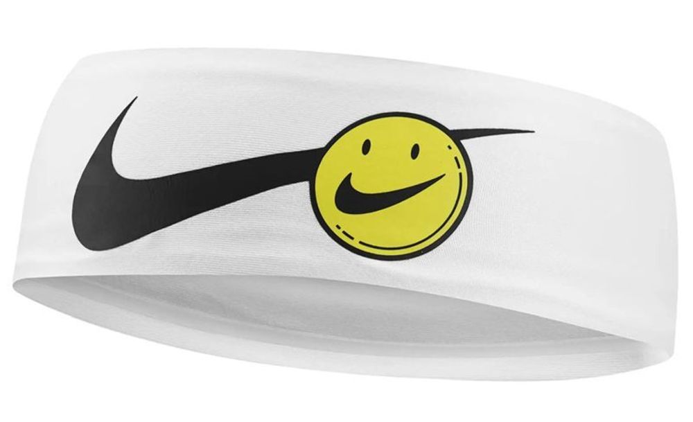 Резинка на голову Nike Dri-Fit Fury Headband 3.0 Printed - white/opti yellow/black