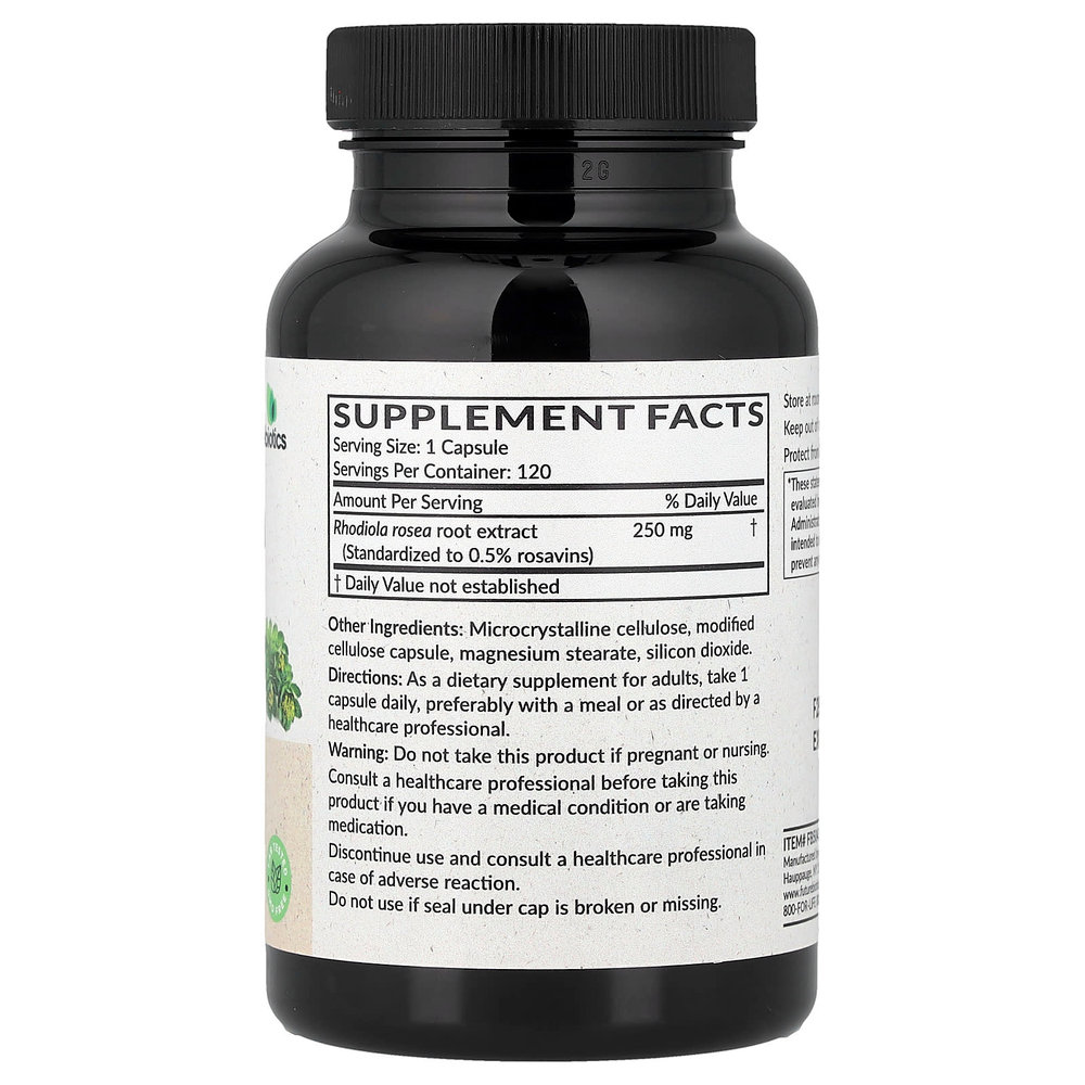 Futurebiotics, родиола розовая (Rhodiola rosea), 120 вегетарианских капсул (250 мг в 1 капсуле)