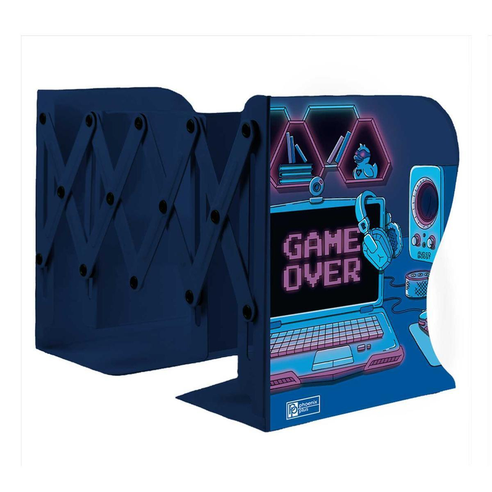 Подставка для книг и учебн. "Скейт" черн.металл (Феникс+)