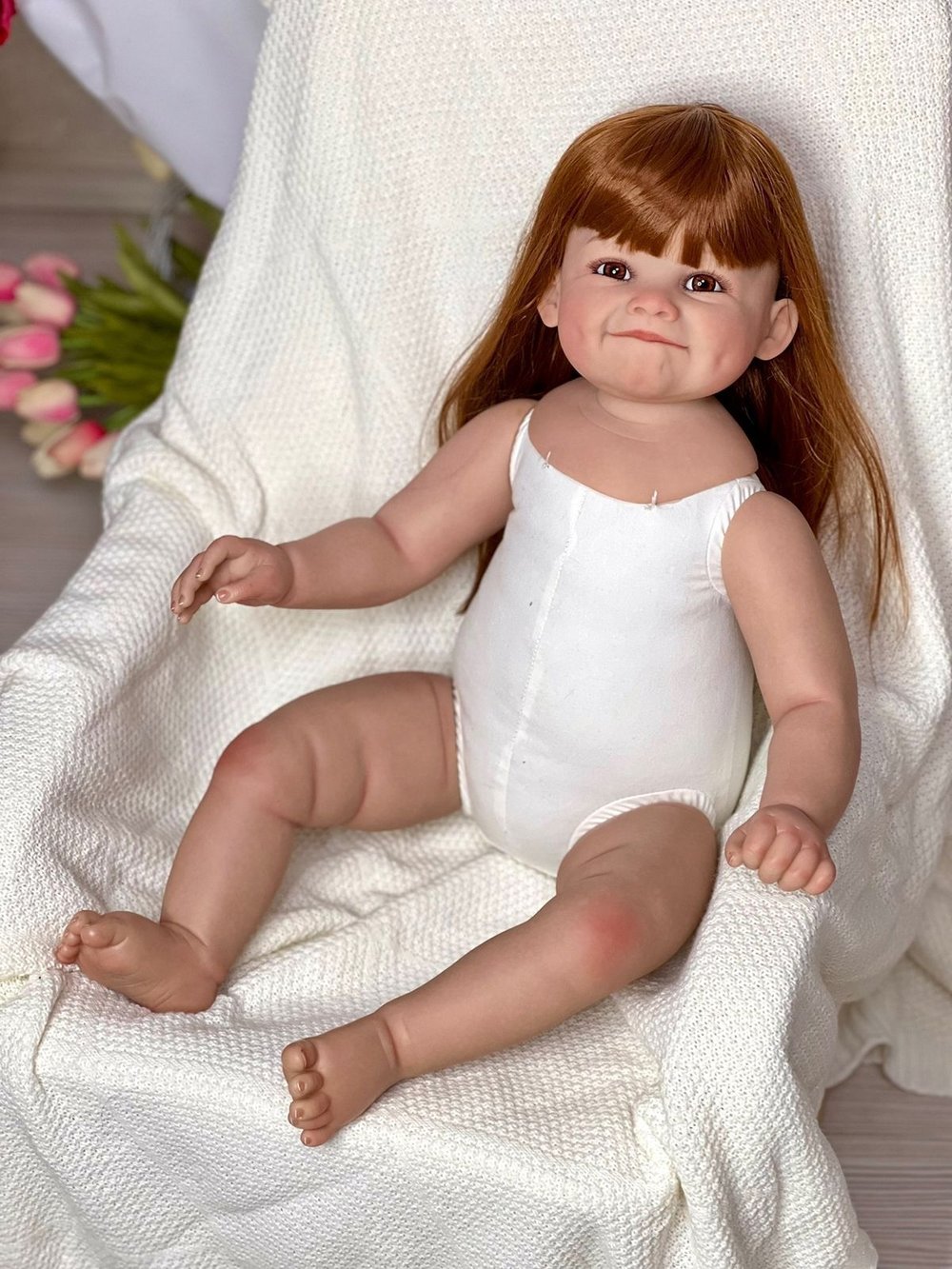 Кукла Реборн мягконабивная 65см в пакете (FA-805)