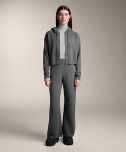 OYSHO Прямые брюки с резинкой по бокам, темно-серый