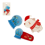 Зажимы для волос 3шт "Christmas story- Мишка на Севере"