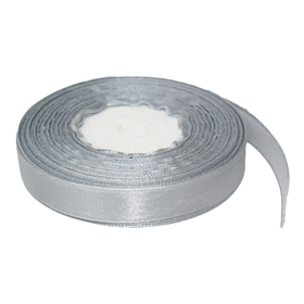Лента атласная 12 мм. серебристая