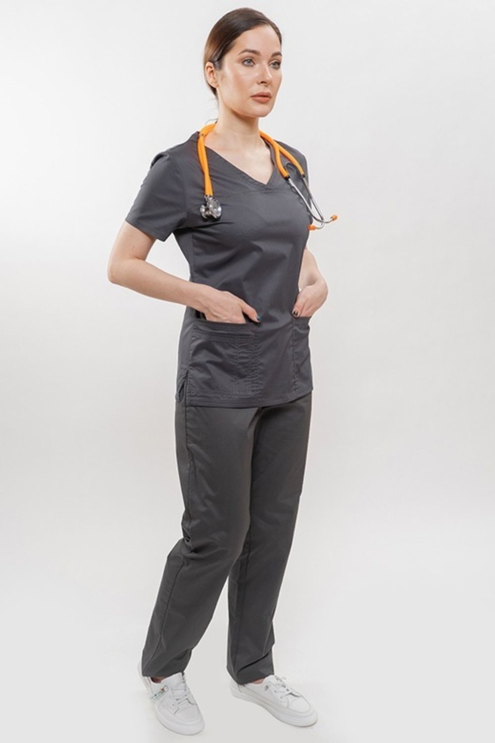 Медицинский топ Доктор Чехов, арт.5110 Pewter