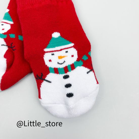 Носочки новогодние махровые "Снеговички"