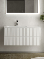 Тумба с раковиной Sancos Snob R 100 см SNR100LW левая, bianco