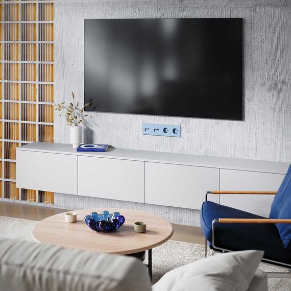 Накладка для розетки TV+RJ45 кат. 6, S70 (деним) Voltum VLS002715