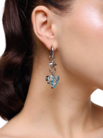 Серьги "Blue and pink big soul thorn" Silver