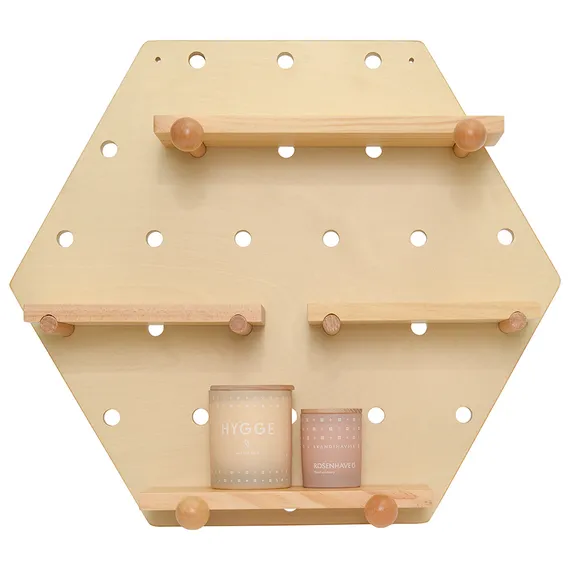 Полка настенная шестиугольная shely, D50 см, светлое дерево