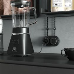 Розетка с заземлением Werkel Vintage (черный матовый/хром) W5871051