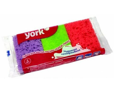 10 шт. Губки для посуды OfficeClean, крупнопористый поролон с абразивным слоем, 100*70*30мм, 5шт.