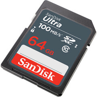 Карта памяти SanDisk Ultra SDXC 64GB UHS-I, R 100 МБ/с