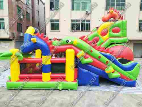 Большая надувная горка "Три дракона" 11*8*8 м