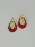 Серьги с красной эмалью