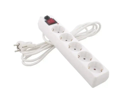 Сетевой фильтр с предохранителем 3м 5 розеток СТАРТ удлинитель бытовой с заземлением, защита от перегрузки и короткого замыкания